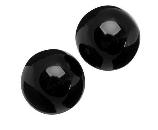 Чёрные вагинальные шарики из стекла Sexus Glass, Цвет: черный, фото 