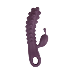 Фиолетовый вибромассажер SMON №1 с бугорками - 21,5 см., фото 