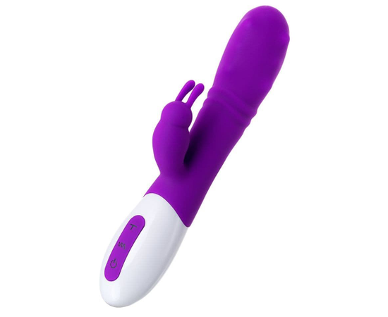 Фиолетовый вибратор JOS TATY с пульсирующими шариками - 21,5 см., фото 