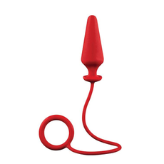 Красное эрекционное кольцо с анальной пробкой MENZSTUFF 4INCH SINGLE RING ANAL PLUG, фото 