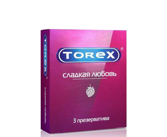 Презервативы Torex "Сладкая любовь" с ароматом клубники - 3 шт., фото 