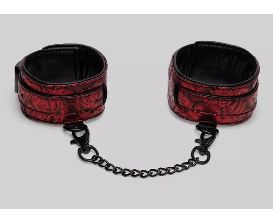 Красно-черные оковы Reversible Faux Leather Ankle Cuffs, фото 