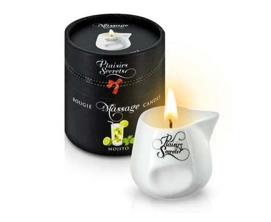 Массажная свеча с ароматом мохито Bougie de Massage Mojito - 80 мл., Объем: 80 мл., Цвет: белый, фото 