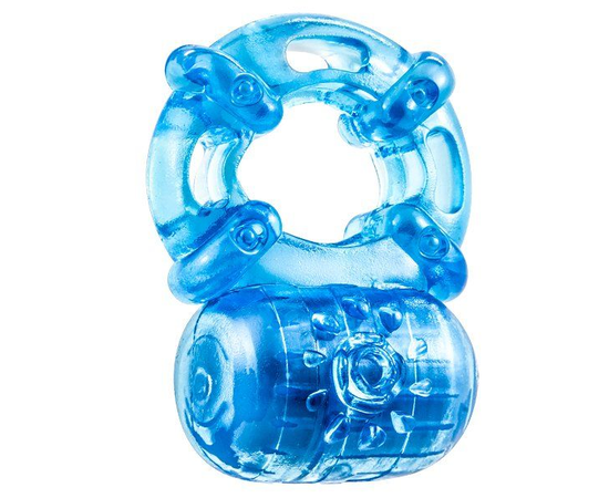 Голубое эрекционное виброкольцо Reusable 5 Function Cock Ring, фото 
