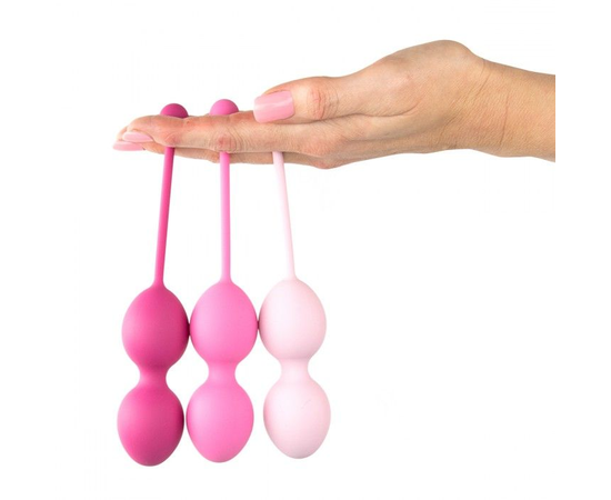 Набор из 3 розовых вагинальных шариков FemmeFit Advanced Pelvic Muscle Training Set, фото 