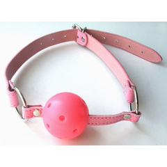Розовый пластиковый кляп-шарик Ball Gag, фото 