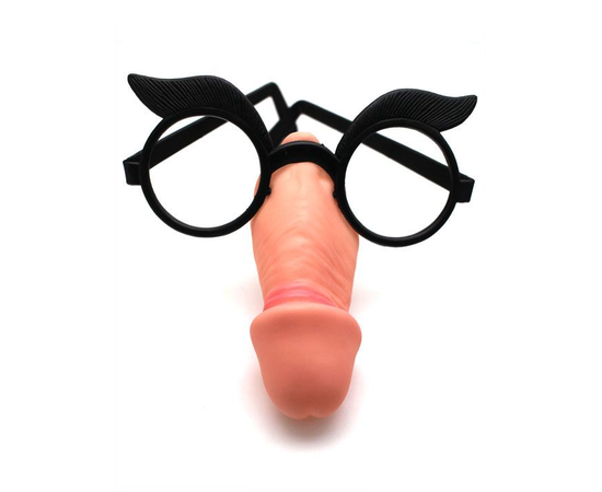 Пластиковые очки с шалуном вместо носа, Цвет: телесный с черным, фото 