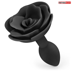 Гладкая анальная втулка-роза, Цвет: черный, фото 