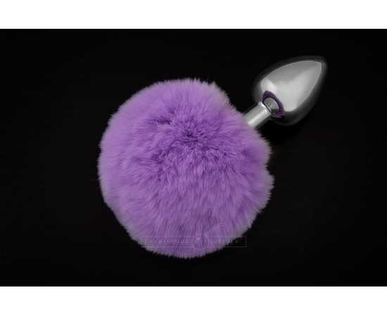 Маленькая серебристая пробка с пушистым хвостиком, Цвет: фиолетовый, фото 