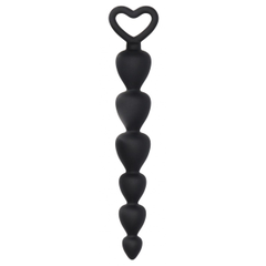Черная анальная елочка Silicone Anal Beads - 17,5 см., фото 
