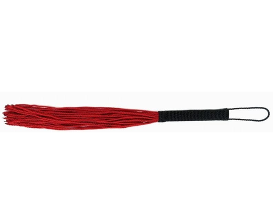 Красная плеть-флогер с черной ручкой, фото 
