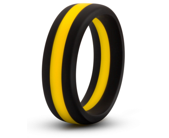 Черно-желтое силиконовое эрекционное кольцо Silicone Go Pro Cock Ring, фото 