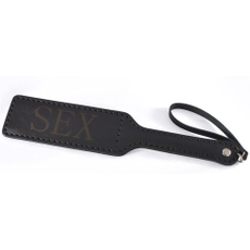Черная гладкая шлепалка SEX - 35 см., фото 