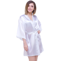 Коротенький халат-кимоно для невесты, Цвет: белый, Размер: F, фото 