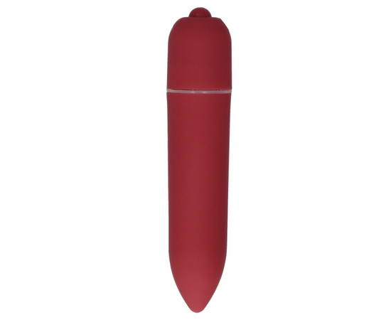 Удлинённая вибропуля Power Bullet Black - 8,3 см., Цвет: красный, фото 