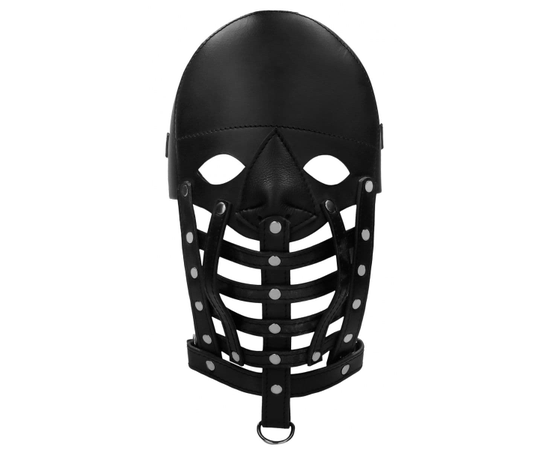 Черная маска-шлем Leather Male Mask, фото 