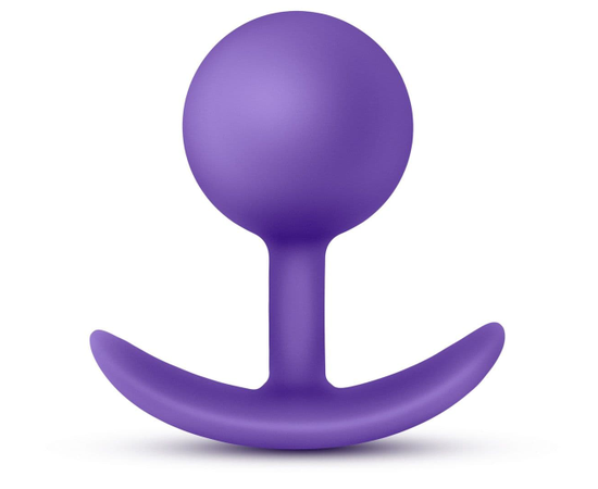 Фиолетовая пробка-шар для ношения Luxe Wearable Vibra Plug - 8,9 см., фото 