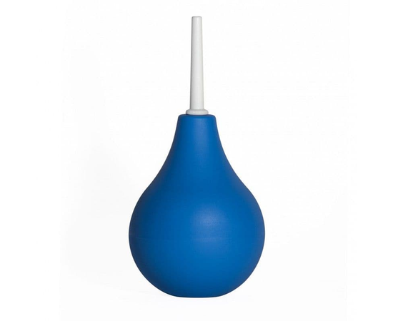 Классический анальный душ с тонким наконечником, Цвет: синий с белым, фото 