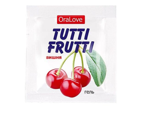 Пробник гель-смазки Tutti-frutti с вишнёвым вкусом - 4 гр., Объем: 45 гр., фото 
