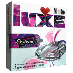 Ребристые презервативы Luxe Mini Box Экстрим - 3 шт., фото 