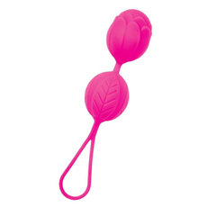 Розовые рельефные вагинальные шарики со шнурком, фото 