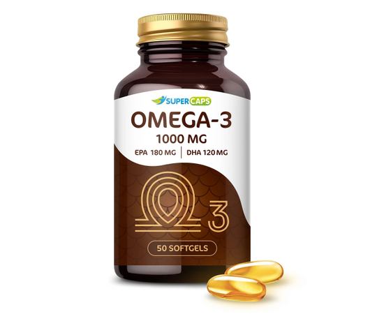 Пищевая добавка SuperCaps OMEGA-3 - 50 капсул (1000 мг), фото 