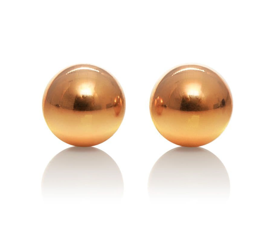 Золотистые вагинальные шарики Entice Weighted Kegel Balls, Цвет: золотистый, фото 