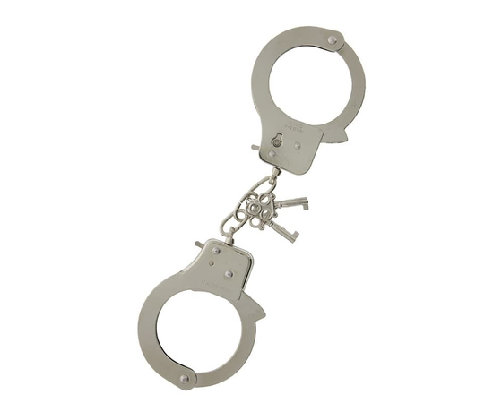 Металлические наручники с ключиками LARGE METAL HANDCUFFS WITH KEYS, фото 