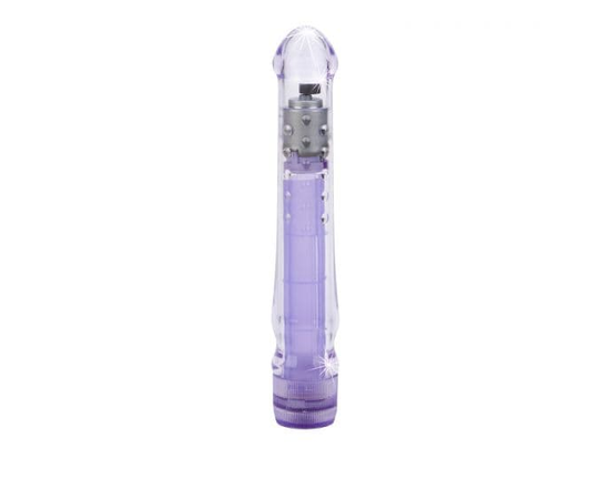 Фиолетовый вибратор LED Glider с подсветкой - 16,5 см., фото 