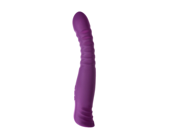 Фиолетовый гибкий вибратор Lupin с ребрышками - 22 см., фото 