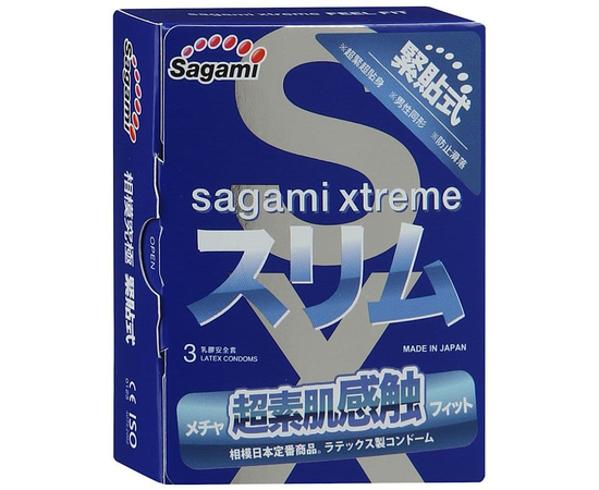 Розовые презервативы Sagami Xtreme FEEL FIT 3D - 3 шт., фото 