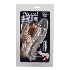 Насадка на пенис с клиторальным вибростимулятором Crystal Skin, фото 