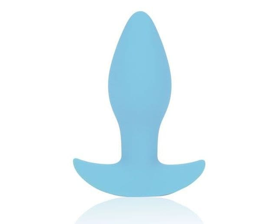 Коническая анальная вибровтулка с ограничителем Bior toys - 8,5 см., Цвет: голубой, фото 