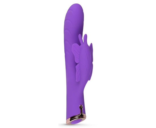 Фиолетовый вибратор-кролик The Princess Butterfly Vibrator - 20,5 см., фото 