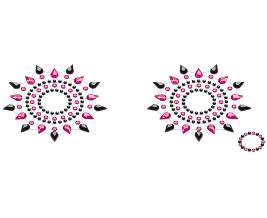 Черно-розовые стикеры на грудь и живот, Цвет: черный с розовым, фото 