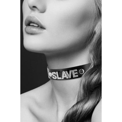 Чокер с надписью COLLIER STRASS SLAVE CUIR BOVIN, Цвет: черный, фото 