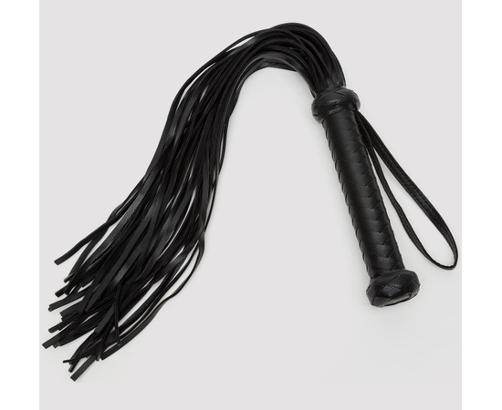 Черный кожаный флоггер Bound to You Faux Leather Flogger - 63,5 см., фото 