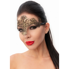 Стильная золотистая женская карнавальная маска, Цвет: золотистый, фото 