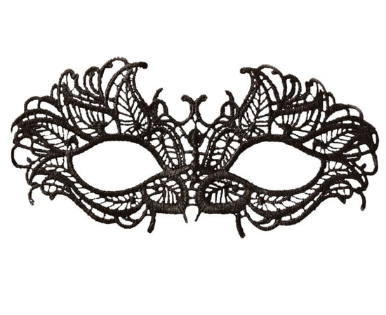 Нитяная маска с листиками, Цвет: черный, фото 