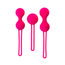 Набор из 3 розовых вагинальных шариков со шнурком, фото 