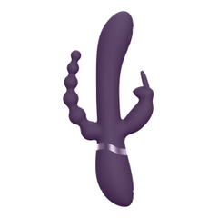 Анально-вагинальный вибромассажер Rini - 22,3 см., Длина: 22.30, Цвет: фиолетовый, фото 
