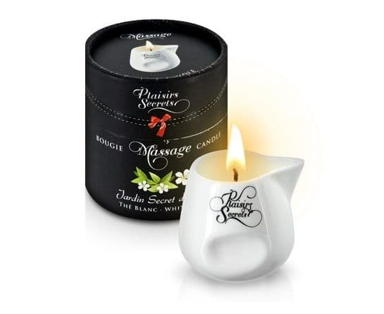 Массажная свеча с ароматом белого чая Jardin Secret D'asie The Blanc - 80 мл., Объем: 80 мл., Цвет: белый, фото 