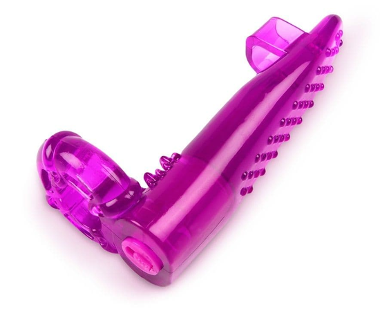 Фиолетовая рельефная насадка на член, фото 