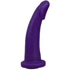 Фиолетовая гладкая изогнутая насадка-плаг - 14,7 см., фото 