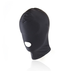 Черный текстильный шлем с прорезью для рта, фото 