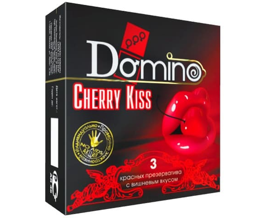 Презервативы Domino Cherry Kiss со вкусом вишни - 3 шт., фото 