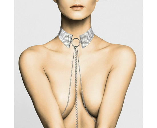 Серебристый ошейник с цепочками Desir Metallique Collar, Цвет: серебристый, фото 