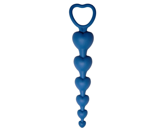 Синяя анальная цепочка Love Beam - 19 см., фото 