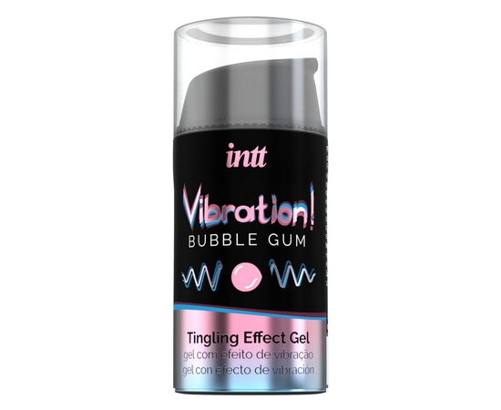 Жидкий интимный гель с эффектом вибрации Vibration! Bubble Gum - 15 мл., фото 