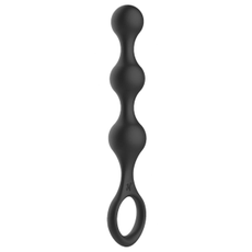 Черная насадка на пенис для двойной стимуляции James - 21 см., фото 